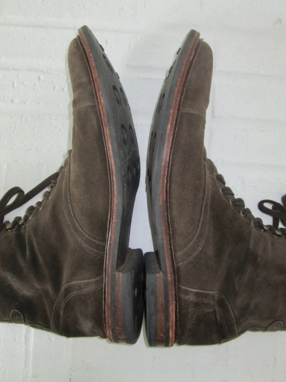 ALLEN EDMONDS LANDON 5940 Suede Cap Toe Boots Men's 14 D